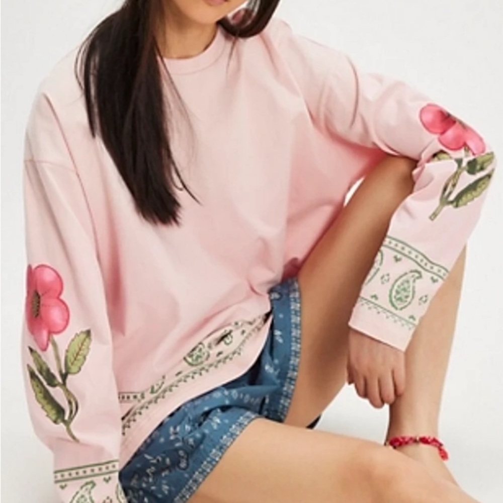 Free people folklore embroidered shirt